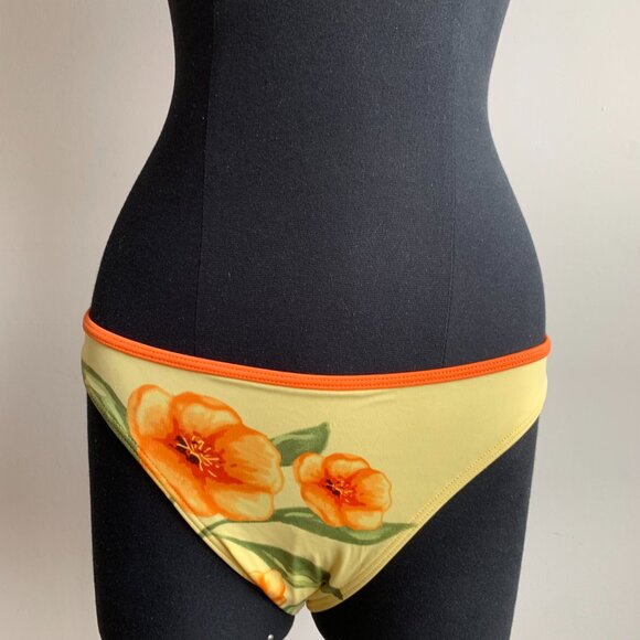 Billabong surf BLUE CRUSH era Vintage Orange & yellow floral triangle set RARE - Picture 4 of 7
